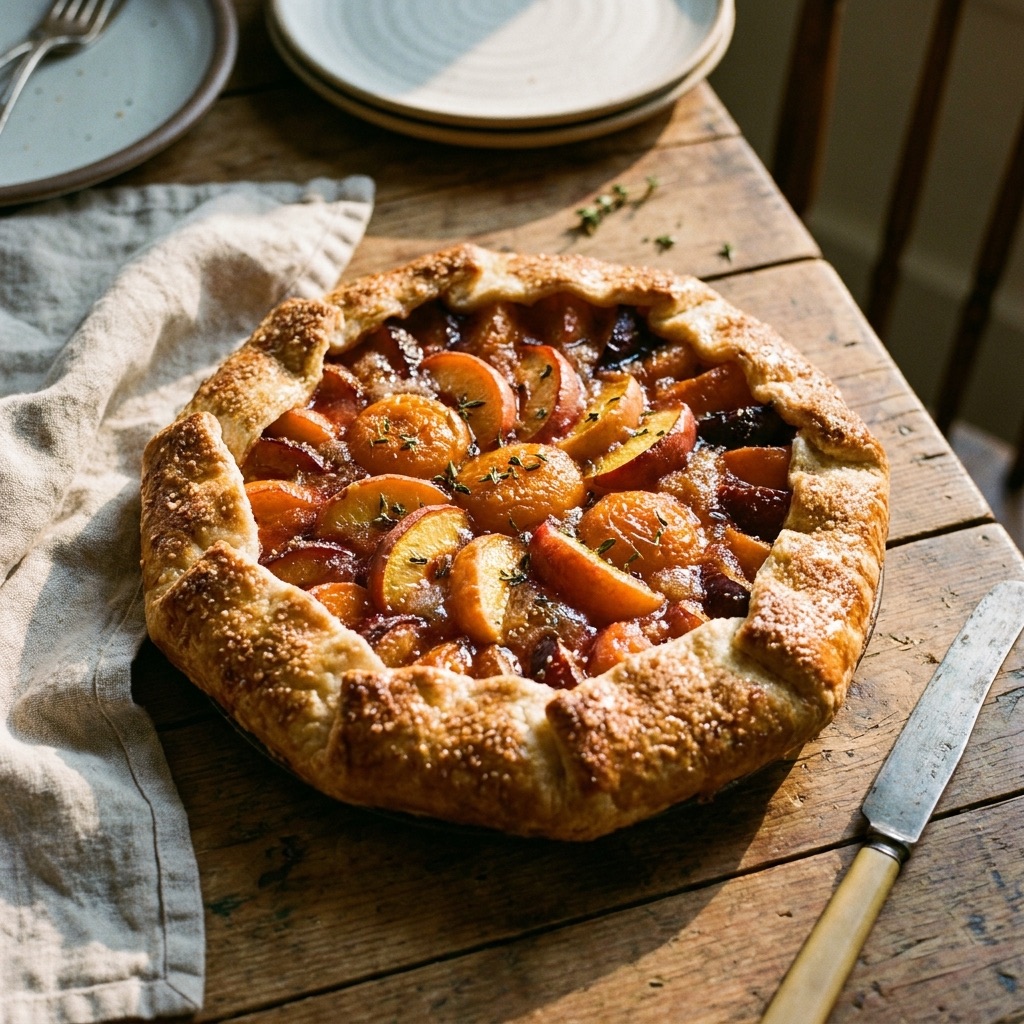 Rustic stone fruit galette